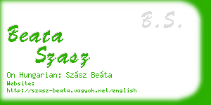 beata szasz business card